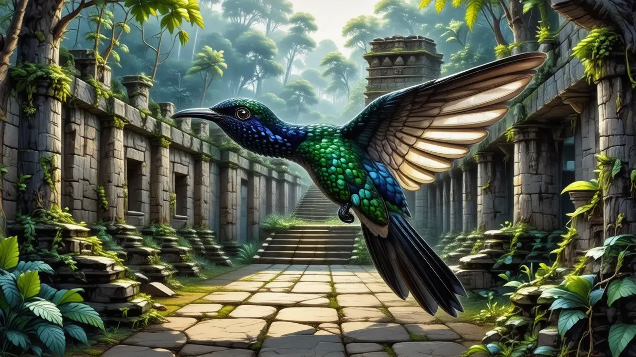 Colibrí Maya irradia misterio ancestral
